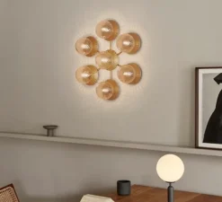 Applique murale, Liila Star, or, verre transparent, L54cm, H49cm - Nuura