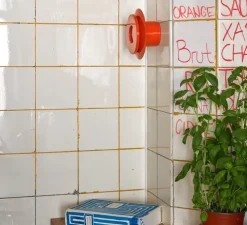 Applique murale, Lille 18, rouge orangé, Ø18cm, P9,3cm - Pholc