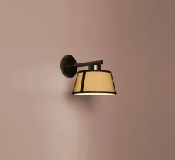 Applique murale, Lilly, 558.42, noir texturé, tissu beige et maille noire, L22cm, H22cm - Tooy