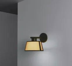 Applique murale, Lilly, 558.42, noir texturé, tissu beige et maille noire, L22cm, H22cm - Tooy