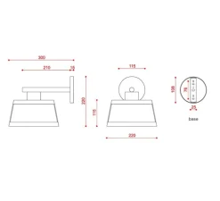 Applique murale, Lilly, 558.42, noir texturé, tissu beige et maille noire, L22cm, H22cm - Tooy