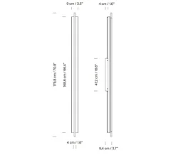 Applique murale, Lámina 165, noir, LED, dim, 2700K, 1484 lm, L9cm, H179,8cm - Santa & Cole