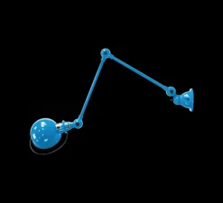 Applique murale, Loft 2 bras, D4401, bleu clair, brillant, Ø15cm, L80cm - Jieldé