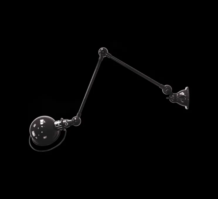 Applique murale, Loft 2 bras, D4401, noir, brillant, Ø15cm, L80cm - Jieldé