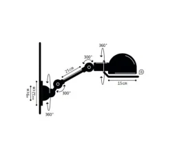Applique murale, Loft D2501, blanc, L40cm, H25cm - Jieldé