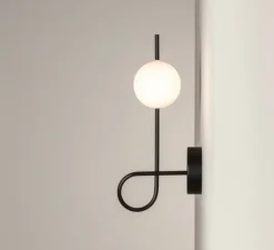 Applique murale, Loop, noir, L16cm, H33,5cm - Estiluz