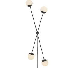 Applique murale, Lord X, noir, opal, Ø25cm, H200cm - Rubn