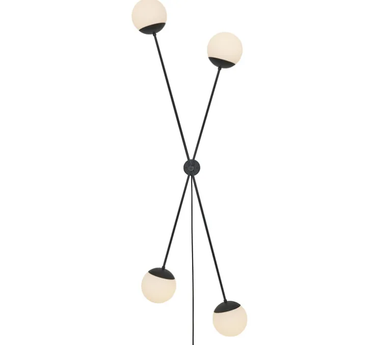 Applique murale, Lord X, noir, opal, Ø25cm, H200cm - Rubn