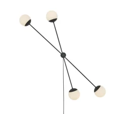 Applique murale, Lord X, noir, opal, Ø25cm, H200cm - Rubn