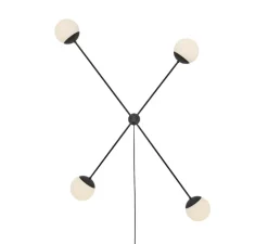 Applique murale, Lord X, noir, opal, Ø25cm, H200cm - Rubn