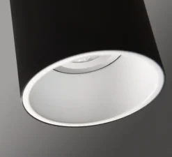 Applique murale, Lotis Tubed, noir et blanc, Ø9cm - Modular