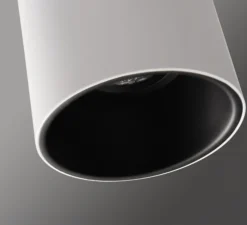 Applique murale, Lotis Tubed, blanc, noir, Ø9cm - Modular