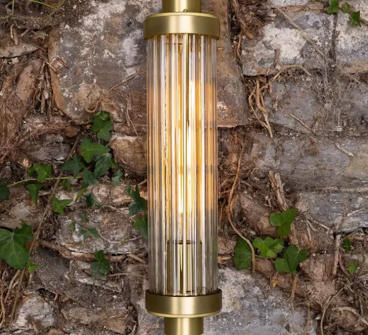 Applique murale, Louise, laiton satiné, Ø10cm, H47cm - Mullan Lighting