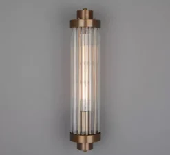 Applique murale, Louise, laiton antique, IP44, Ø10cm, H47cm - Mullan Lighting