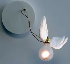 Applique murale, Lucellino NT LED, blanc, rouge, Ø26cm, H26cm - Ingo Maurer