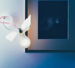 Applique murale, Lucellino NT LED, blanc, rouge, Ø26cm, H26cm - Ingo Maurer