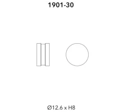 Applique murale, Ludo, noir mat, LED, dim, 3000K, 289 lm, Ø12,6cm, H8cm - Penta