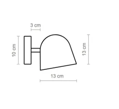 Applique murale, Lula A2, noir, Ø13cm, H13cm - Luxcambra