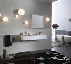 Applique murale, Lumi F07, blanc, IP44, Ø20cm, H21cm - Fabbian