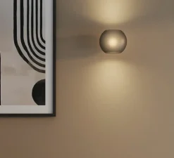 Applique murale, Luna, verre fumé, L21cm, H17cm - Astro