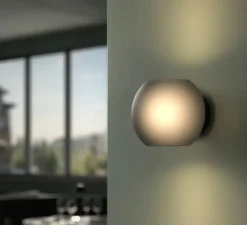 Applique murale, Luna, verre fumé, L21cm, H17cm - Astro