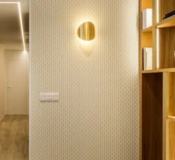 Applique murale, Lune A-3370, or satiné, IP65, LED, 2700K, L22cm, H22cm - Estiluz