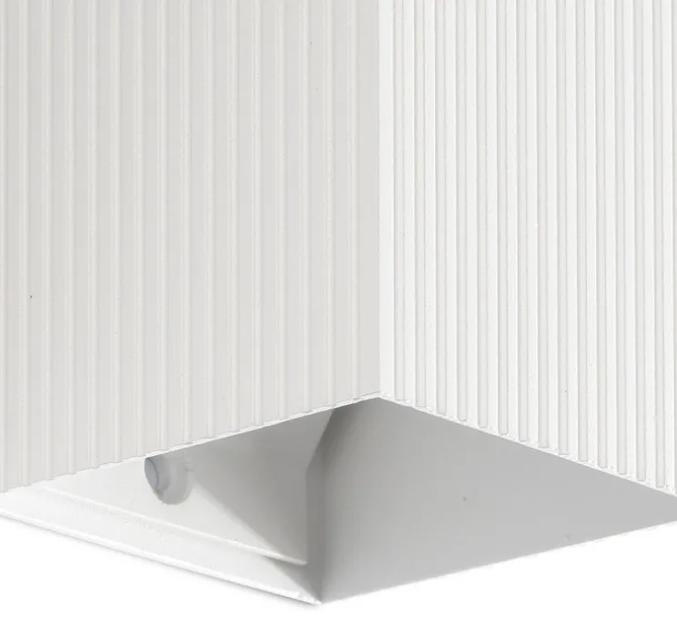 Applique murale, Lune 1L, cannelée, blanc, L8cm, H10cm - Faro