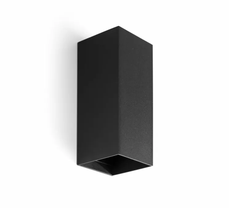 Applique murale, Lune 2L, lisse, noir, L8cm, H15,5cm - Faro