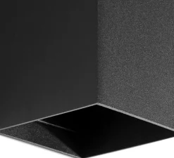 Applique murale, Lune 2L, lisse, noir, L8cm, H15,5cm - Faro