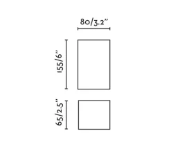 Applique murale, Lune 2L, lisse, blanc, L8cm, H15,5cm - Faro