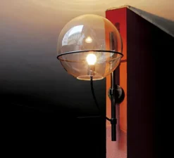 Applique murale, Lyndon, IP23, transparent, noir, H70cm - Oluce