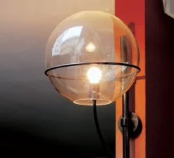 Applique murale, Lyndon, IP23, transparent, noir, H70cm - Oluce