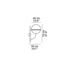 Applique murale, Lyndon, IP23, transparent, noir, H70cm - Oluce