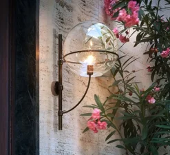 Applique murale, Lyndon, transparent, noir, H53cm - Oluce