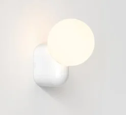 Applique murale, Lyra Single, blanc brillant, IP44, L12,2cm, H17,8cm - Astro