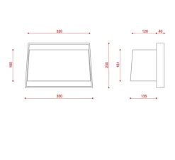 Applique murale, Macao, 551.44, noir texturé, tissu blanc, L35cm, H23cm - Tooy