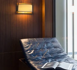 Applique murale, Macao, 551.44, noir texturé, tissu beige et maille noire, L35cm, H23cm - Tooy