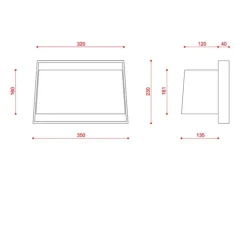 Applique murale, Macao, 551.44, noir texturé, tissu beige et maille noire, L35cm, H23cm - Tooy