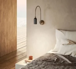 Applique murale, Madame 288.10.ME, marron morocco et graphène, L6cm, H41,5cm - Il Fanale