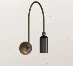 Applique murale, Madame 288.10.ME, marron morocco et graphène, L6cm, H41,5cm - Il Fanale