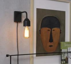 Applique murale, Madrid W, noir, Ø7cm, H14cm - It's about Romi