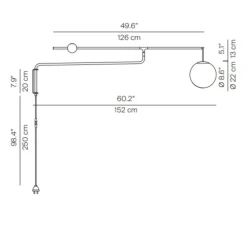 Applique murale, Malamata, B01A22, noir mat, L22cm, H33cm - Luceplan