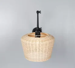 Applique murale, Manila Large, noir mat, L30cm, H65cm - Mullan Lighting