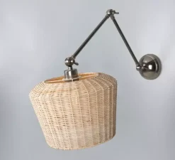 Applique murale, Manila Large, argent antique, L30cm, H65cm - Mullan Lighting