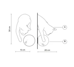 Applique murale, Maoo, gris charbon mat, verre givré, L15cm, H30cm - Karman