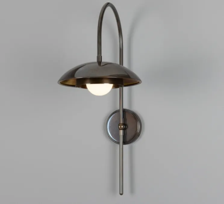 Applique murale, Marrakesh arquée, laiton antique, L25cm, H60cm - Mullan Lighting