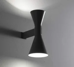 Applique murale, Marseille Mini, réédition de Charles Le Corbusier, noir mat, L12cm, H27cm - Nemo Lighting