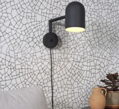 Applique murale, Marseille, noir, P29cm, H38cm - It's About Romi