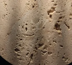 Applique murale, Martel 300, Travertin, Bronze marron foncé patiné, IP44, LED, dim, 2700K, 700 lm, L15cm, H30cm - Entrelacs