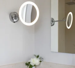 Applique murale, Mascali Round, chrome poli, IP44, LED, 3000K, 110lm, L21,5cm, H21,5cm - Astro Lighting